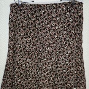 George Black and Cream Swirl A-Line Skirt